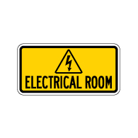 Electrical Room Sign with Symbol and Text - 12x6 - Non-Reflective rust-free aluminum signs