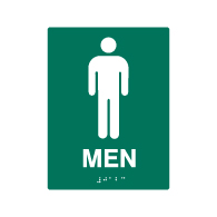 ADA Compliant Mens Restroom Wall Signs - 6x8 - Custom Colors Available