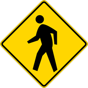 Diamond Grade Pedestrian Crosswalk Warning Signs - 30x30 - Official MUTCD Compliant W11-2 Pedestrian Crossing Road Signs - High Intensity Prismatic Reflective Heavy Gauge Rust-Free Aluminum Signs