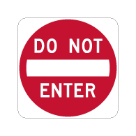 R5-1 Do Not Enter Signs - 30x30 - Official MUTCD DG3 Reflective Rust-Free Heavy Gauge Aluminum Road Signs