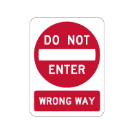 R5-1 Official MUTCD Do Not Enter/Wrong Way Combo Road Signs - 12x18