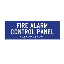 ADA Compliant Fire Alarm Control Panel Signs with Tactile Text and Grade 2 Braille - 12x4