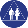 ADA Compliant Unisex Restroom Door Signs with Male and Female Symbols - 12x12