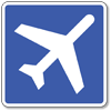 Departing Flights Airport Symbol Sign - 8x8- Non-Reflective Rust-Free .050 Gauge Aluminum Symbol Sign for Airport Departing Flights