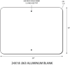24x18 .063 gauge aluminum blanks with 1.5-inch corner radius and 3/8-inch holes at top and bottom center 1.5-inches from edge. Holes align with standard 1-inch center-to-center U-Channel Sign Posts