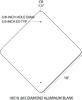 18x18 .063 gauge octagon (STOP sign) shape aluminum blanks with 3/8-inch holes at top and bottom center at 3.0-inches from edge. Holes align with standard 1-inch center-to-center U-Channel Sign