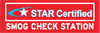 California STAR Certified  Smog Check Station Banner - 72x24