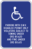 Oregon State OR7-8 Handicap Parking Sign - 12x18