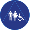 ADA Compliant Unisex Restroom Door Signs with Male-Female-Wheelchair Symbols  - 12x12