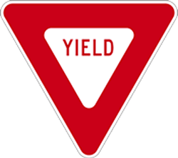 Click here to view larger image buy MUTCD Compliant Regulation R1-2 YIELD Signs - 18x18x18 - Regulation High-Intensity Prismatic Reflective Rust-Free Heavy Gauge Aluminum YIELD Signs. This YIELD sign meets Federal MUTCD YIELD Sign specifications.