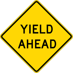 Click here to view larger image YIELD Ahead Text Signs - 30x30- Regulation MUTCD Compliant Reflective YIELD Ahead Signs on Rust-Free Heavy Gauge Aluminum.