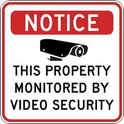 Click here to view larger image Notice This Property Monitored By Video Camera Security Label 6x6