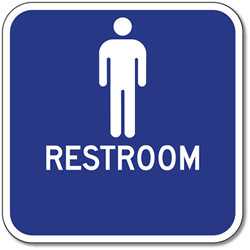 Click here to view larger image Outdoor Rated Aluminum Mens Restrooms Sign - No Arrow - 12x12 - Reflective Rust-Free Heavy Gauge (.063) Aluminum Restroom Signs