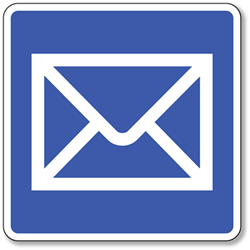 Click here to view larger image Mail Symbol Sign - 8x8- Non-Reflective Rust-Free .050 Gauge Aluminum Symbol for Mailbox or Post Sign
