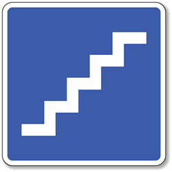 Stairs Symbol Sign - 8x8- Non-Reflective Rust-Free .050 Gauge Aluminum Symbol Sign for Stairs
