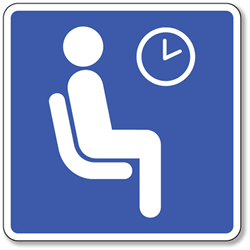 Click here to view larger image Waiting Room Symbol Sign - 8x8- Non-Reflective Rust-Free .050 Gauge Aluminum Symbol Sign for Waiting Rooms