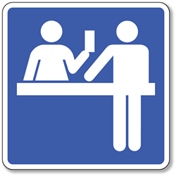 Ticket Office Sign - 8x8- Non-Reflective Rust-Free .050 Gauge Aluminum Symbol Sign for Ticket Offices and Box Offices