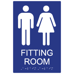 Click here to view larger image ADA Compliant Unisex Fitting Room Sign- 6x9