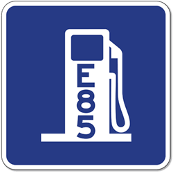 Click here to view larger image D9-11C E85 (Ethanol) Pump Sign - 18x18- Reflective Rust-Free Heavy Gauge Aluminum Parking Lot and Gas Station Signs