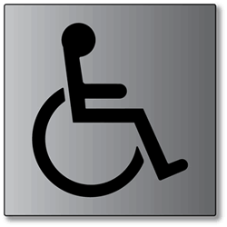 Click here to view larger image ADA International Symbol of Accessibility (ISA) Sign with Tactile Symbol - 6x6 - An attractive alternative to plastic ADA signs