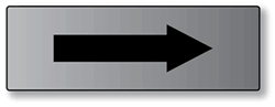 Click here to view larger image ADA Signs: This Tactile (raised image) Arrow Sign can be used with any ADA Braille sign to indicate direction. Brushed Aluminum ADA Signs are an attractive alternative to plastic ADA signs.