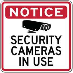 Click here to view larger image Warning Security Cameras In Use Sign - 24x24 | STOPSignsAndMore.com