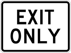 Click here to view larger image Exit Only Parking Lot Signs - 24x18 - Reflective Heavy Gauge Aluminum Exit Only Signs for Parking Lots