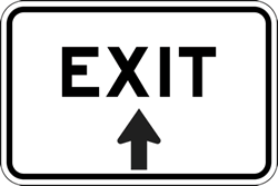 Click here to view larger image Parking Lot Exit Signs with Ahead Arrow - 18x12 - Reflective Aluminum Parking Lot Exit Signs