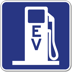 Click here to view larger image D9-11B Electric Vehicle (EV) Charging Station Symbol Signs - 18x18- Reflective Rust-Free Heavy Gauge Aluminum Electric Vehicle Station Signs