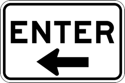 Parking Lot Enter Signs With Left Arrow - 18x12 - Reflective Rust-Free Heavy Gauge Aluminum Parking Lot Enter Signs