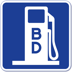 G66-22C (CA) Bio Diesel Fuel Sign - 18x18 - Reflective Rust-Free Heavy Gauge Aluminum Alternative Fueling Signs