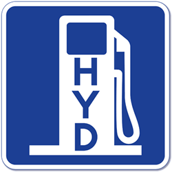 Click here to view larger image G66-22G (CA) Hydrogen Fuel Sign - 18x18 - Reflective Rust-Free Heavy Gauge Aluminum Alternative Fueling Signs