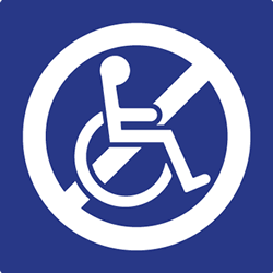 ADA Non-Accessible Symbol Signs with Tactile Non-Accessible Symbol - 6X6