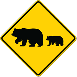 Click here to view larger image Bear With Cub SW59 Road Sign - 24x24