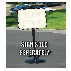 40-Pound Portable Cast-Iron Sign Post, Base, and Hardware