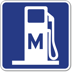 Click here to view larger image G66-11 Methanol Fuel Sign - 18x18- Reflective Rust-Free Heavy Gauge Aluminum Methanol sign