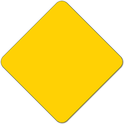 Yellow Reflective Object Marker Sign - 12x12