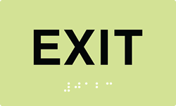 ADA Compliant Luminous Exit Sign with Braille - 5X3
