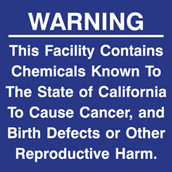 California Prop 65 Warning Signs - 6x6