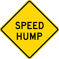 Click here to view larger image Regulation MUTCD Speed Hump Warning Sign - Reflective Rust-Free Heavy Gauge Aluminum Road Signs