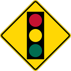 Click here to view larger image W3-3 - Traffic Signal Ahead Symbol Signs - 30x30 - Regulation High-Intensity Prismatic Reflective Rust-Free Heavy Gauge Aluminum Road Signs. This sign meets Federal MUTCD Sign specifications for the W3-3 Signal Ahead Warning Sign.
