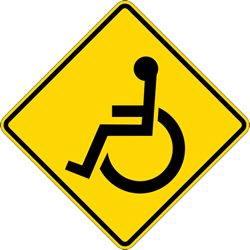 Click here to view larger image Federal MUTCD W11-9 - Wheelchair Warning Signs - 24x24 - Reflective Rust-Free Heavy Gauge Aluminum