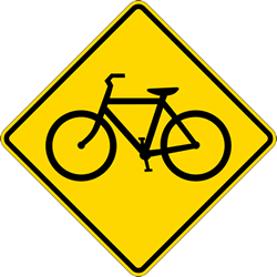 Click here to view larger image Bicycles On Road Warning Signs - 24x24 - W11-1 MUTCD Official Reflective Rust-Free Heavy Gauge Aluminum Bicycles On Road Signs