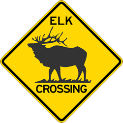 Image result for elk crossing sign