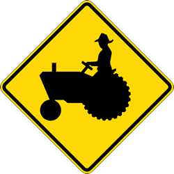 Tractors and Farm Machinery on Road Warning Signs - 24x24 - Official W11-5 MUTCD Reflective Heavy Gauge Rust-Free Aluminum Tractors On Road Signs