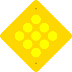 Click here to view larger image Yellow Reflector Warning Signs - 18x18 - Reflective Rust-Free Heavy Gauge Aluminum Warning Signs for Road and Parking Areas
