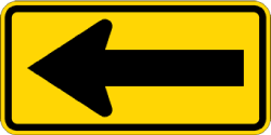Click here to view larger image W1-6L - Left Arrow Warning Signs - 24x12 - Official MUTCD Reflective Rust-Free Heavy Gauge Aluminum Road Signs