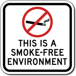 Click here to view larger image This Is A Smoke Free Environment Sign - 12x12 - Non-reflective