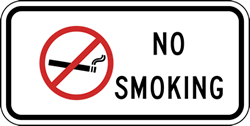 Click here to view larger image No Smoking with No Smoking Symbol Sign - 12x6 - Non-reflective