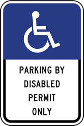 Click here to view larger image FTP-20-04 Florida State Parking By Disabled Permit Only Sign - 12x18 - Official State of Florida Handicapped Parking Sign